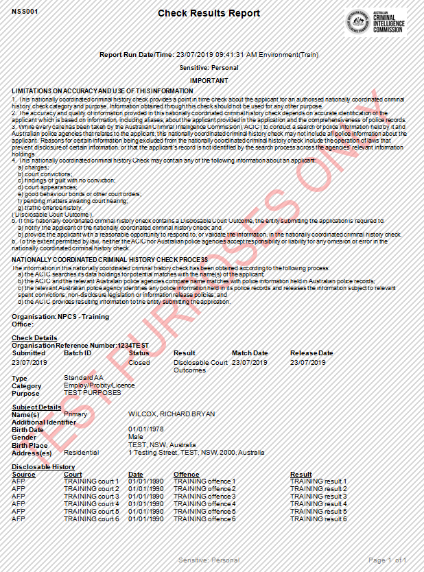 travel australia criminal record