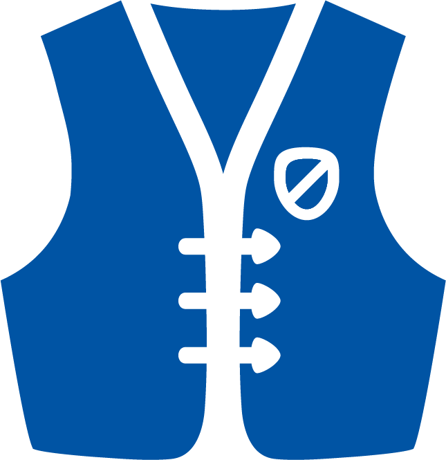 Icon of a motorcycle vest with a badge 