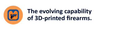 Text reads The evolving capability of 3D-printed firearms.