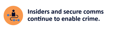 Text reads Insiders and secure comms continue to enable crime