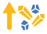 A yellow arrow showing an increase next to a stylised methylamphetamine icon